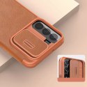 Nillkin Qin Leather Pro Case Case pour Samsung Galaxy S22 + (S22 Plus) Camera Protector Holster Cover Flip Cover Marron