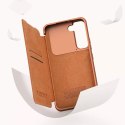 Nillkin Qin Leather Pro Case Case pour Samsung Galaxy S22 + (S22 Plus) Camera Protector Holster Cover Flip Cover Marron