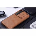 Nillkin Qin Leather Pro Case Case pour Samsung Galaxy S22 + (S22 Plus) Camera Protector Holster Cover Flip Cover Marron