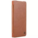 Nillkin Qin Leather Pro Case Cover pour Samsung Galaxy S22 Ultra Camera Protector Holster Cover Flip Cover Marron