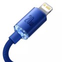 Câble de charge rapide USB et de transfert de données Baseus Crystal Shine Series USB Type C - Lightning 20W 2m bleu (CAJY000303