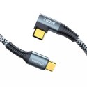 Coude coudé Joyroom USB Type C - Câble de données de charge USB Type C Alimentation 100W 5A 1,5m gris (S-1550N12 CC gris)