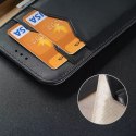 Dux Ducis Hivo Leather Flip Cover Portefeuille en cuir véritable pour cartes et documents Samsung Galaxy S22 Ultra Noir