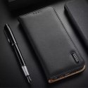 Dux Ducis Hivo Leather Flip Cover Portefeuille en cuir véritable pour cartes et documents Samsung Galaxy S22 Ultra Noir