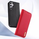 Dux Ducis Hivo Leather Flip Cover Portefeuille en cuir véritable pour cartes et documents Samsung Galaxy S22 Ultra Noir