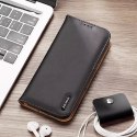 Dux Ducis Hivo Leather Flip Cover Portefeuille en cuir véritable pour cartes et documents Samsung Galaxy S22 Ultra Noir