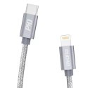 Dudao USB Typ C - Lightning Power Delivery 45W 1m cable gray (L5Pro grey)