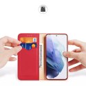 Étui type bibliothèque en cuir véritable Dux Ducis Hivo pour Samsung Galaxy S22+ (S22 Plus) rouge