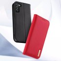 Étui type bibliothèque en cuir véritable Dux Ducis Hivo pour Samsung Galaxy S22+ (S22 Plus) rouge