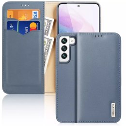 Étui type bibliothèque en cuir véritable Dux Ducis Hivo pour Samsung Galaxy S22 bleu