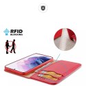 Étui type bibliothèque en cuir véritable Dux Ducis Hivo pour Samsung Galaxy S22 rouge