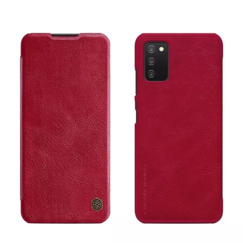 Étui en cuir Nillkin Qin pour Samsung Galaxy A03s rouge