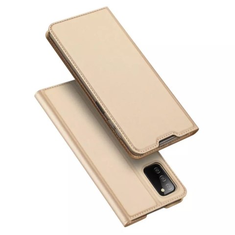 Etui type Bibliothèque Dux Ducis Skin Pro pour Samsung Galaxy A03s doré