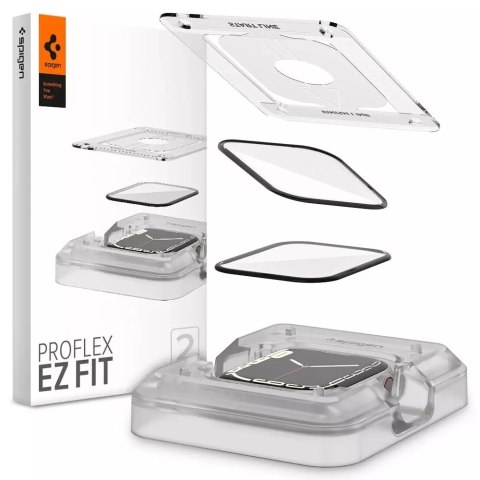 Szkło hybrydowe spigen proflex "ez fit" 2-pack apple watch 7 / 8 (41 mm)