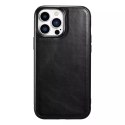 ICarer Leather Oil Wax Case recouvert de cuir véritable pour iPhone 13 Pro Max noir (ALI1214-BK)