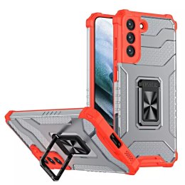 Crystal Ring Case Kickstand Tough Rugged Cover pour Samsung Galaxy S22+ (S22 Plus) rouge