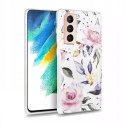 Floral galaxy s21 fe white