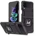 Wozinsky Ring Armor Case Kickstand Tough Rugged Cover pour Samsung Galaxy Z Flip 3 noir