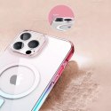 Coque magnétique Kingxbar PQY Gradient Series pour iPhone 13 Pro Coque Bleue / Rose (compatible MagSafe)