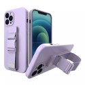 Housse de protection pour airbag en TPU avec cordon et cordon pour iPhone 13 Pro Max violet