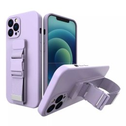 Housse de protection pour airbag en TPU avec cordon et cordon pour iPhone 13 Pro Max violet