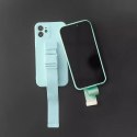 Housse en corde gel TPU housse airbag avec lanière pour iPhone 13 Pro Max vert foncé