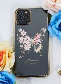 Kingxbar Butterfly Series shiny case decorated with original Swarovski crystals iPhone 12 mini purple