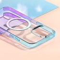 Kingxbar PQY Gradient Series Coque Magnétique pour iPhone 13 Pro Max Housse Bleu / Rose (Compatible MagSafe)