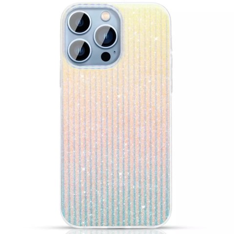 Kingxbar Travel Series luxueux étui élégant pour iPhone 13 Pro Max blue-orange (Clouds)