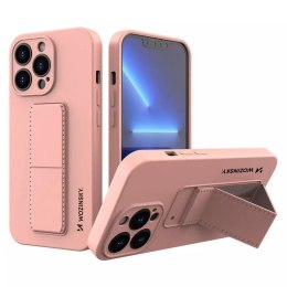 Wozinsky Kickstand Case iPhone 13 Pro étui en silicone rose avec support