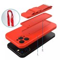 Housse en corde gel TPU airbag housse avec lanière pour iPhone 13 Pro rouge