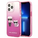 Karl Lagerfeld KLHCP13XTGKCP iPhone 13 Pro Max 6,7" hardcase różowy/pink Gradient Ikonik Karl & Choupette