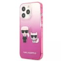 Karl Lagerfeld KLHCP13XTGKCP iPhone 13 Pro Max 6,7" hardcase różowy/pink Gradient Ikonik Karl & Choupette