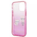 Karl Lagerfeld KLHCP13XTGKCP iPhone 13 Pro Max 6,7" hardcase różowy/pink Gradient Ikonik Karl & Choupette