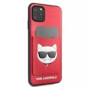 Karl Lagerfeld KLHCN65CSKCRE iPhone 11 Pro Max hardcase czerwony/red Choupette Head Cardslot