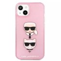 Karl Lagerfeld KLHCP13MKCTUGLP iPhone 13 6,1" różowy/pink hardcase Glitter Karl`s & Choupette