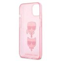 Karl Lagerfeld KLHCP13MKCTUGLP iPhone 13 6,1" różowy/pink hardcase Glitter Karl`s & Choupette