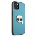 Karl Lagerfeld KLHCP13MPKMB iPhone 13 6,1" niebieski/blue hardcase Leather Ikonik Karl`s Head Metal