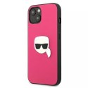 Karl Lagerfeld KLHCP13MPKMP iPhone 13 6,1" różowy/pink hardcase Leather Ikonik Karl`s Head Metal