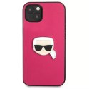 Karl Lagerfeld KLHCP13MPKMP iPhone 13 6,1" różowy/pink hardcase Leather Ikonik Karl`s Head Metal