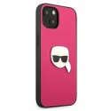 Karl Lagerfeld KLHCP13MPKMP iPhone 13 6,1" różowy/pink hardcase Leather Ikonik Karl`s Head Metal