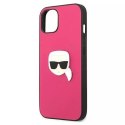 Karl Lagerfeld KLHCP13MPKMP iPhone 13 6,1" różowy/pink hardcase Leather Ikonik Karl`s Head Metal