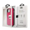 Karl Lagerfeld KLHCP13MPKMP iPhone 13 6,1" różowy/pink hardcase Leather Ikonik Karl`s Head Metal