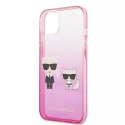 Karl Lagerfeld KLHCP13MTGKCP iPhone 13 6,1" hardcase różowy/pink Gradient Ikonik Karl & Choupette