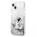 Karl Lagerfeld KLHCP13SGCFS iPhone 13 mini 5,4" srebrny/silver hardcase Liquid Glitter Choupette Fun