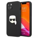 Karl Lagerfeld KLHCP13SPKMK iPhone 13 mini 5,4" czarny/black hardcase Leather Ikonik Karl`s Head Metal