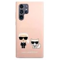 Karl Lagerfeld KLHCS22LSSKCI S22 Ultra S908 hardcase jasnoróżowy/light pink Silicone Ikonik Karl & Choupette