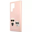 Karl Lagerfeld KLHCS22LSSKCI S22 Ultra S908 hardcase jasnoróżowy/light pink Silicone Ikonik Karl & Choupette