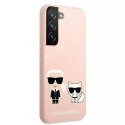 Karl Lagerfeld KLHCS22SSSKCI S22 S901 hardcase jasnoróżowy/light pink Silicone Ikonik Karl & Choupette