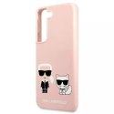 Karl Lagerfeld KLHCS22SSSKCI S22 S901 hardcase jasnoróżowy/light pink Silicone Ikonik Karl & Choupette